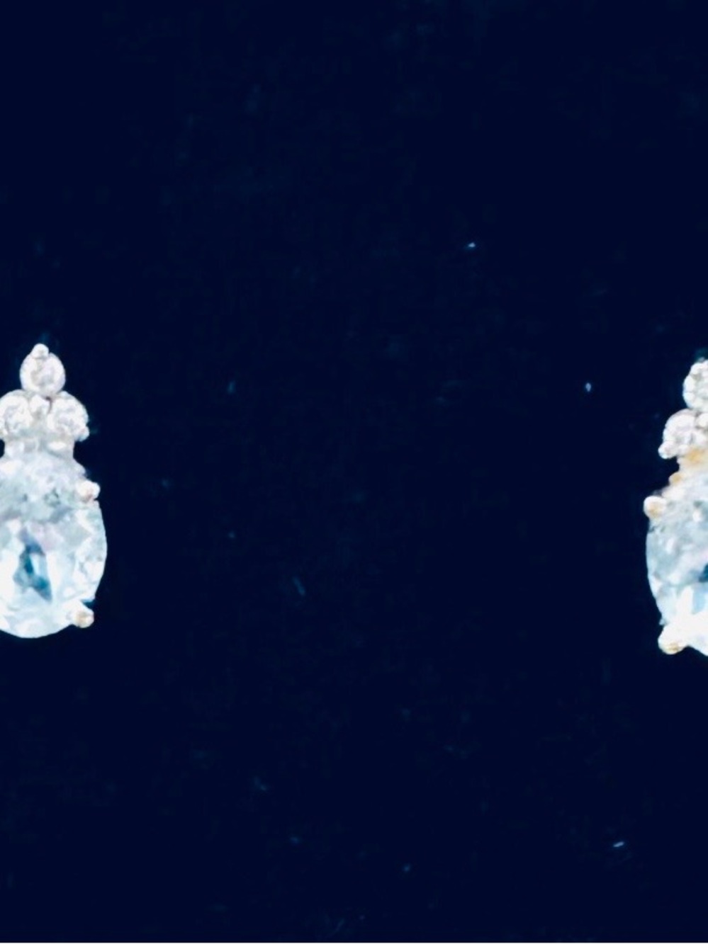 10K WHITE GOLD OVAL AQUAMARINE DIAMOND STUD EARRINGS